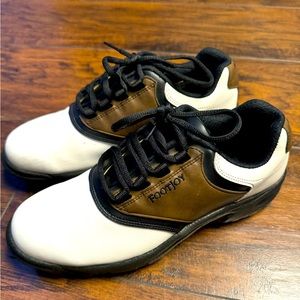Footjoy Greenjoys Leather Saddle Golf Shoes Men Size 8 Like New Needs New Spikes